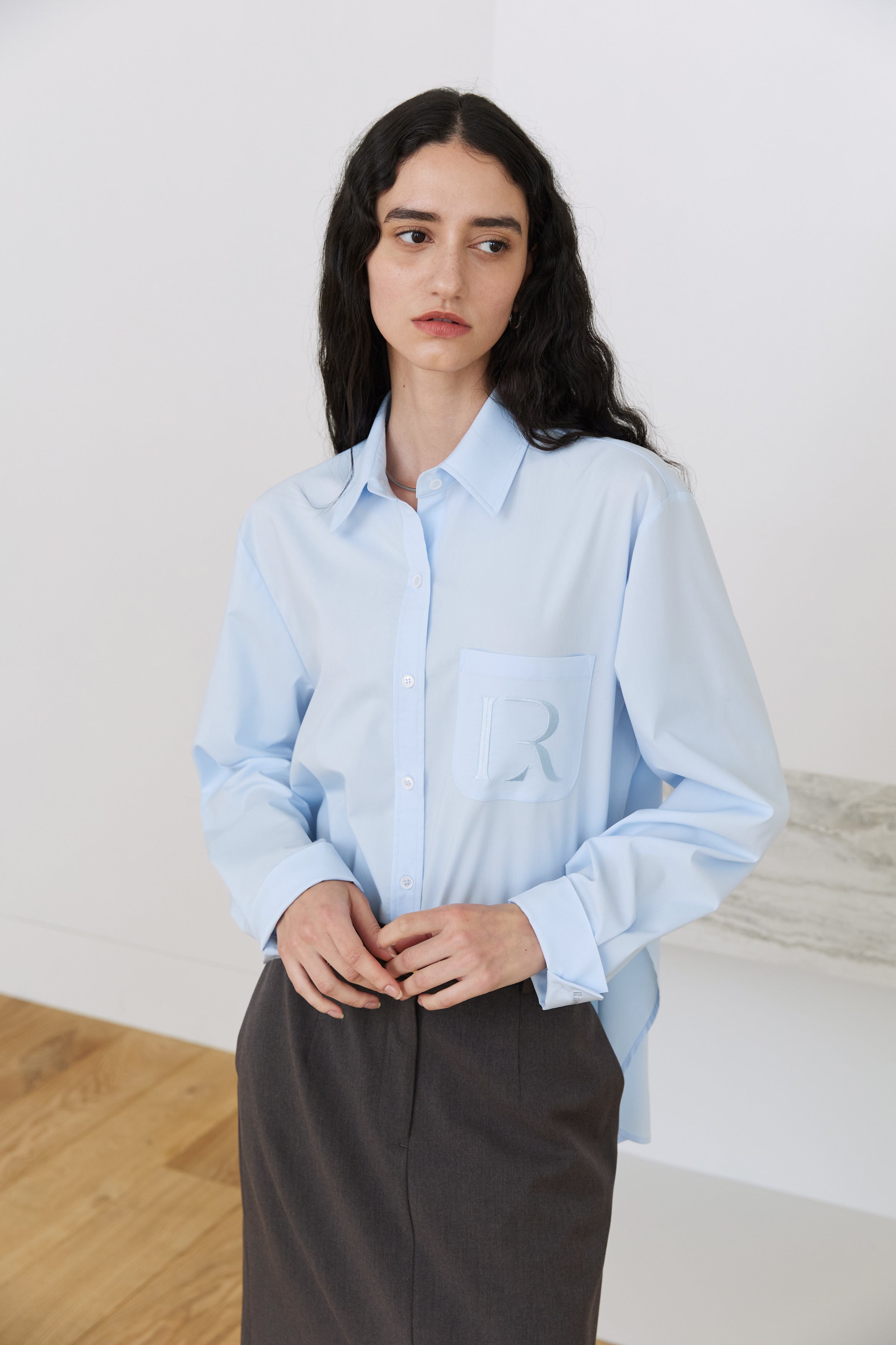 U CURVE SHIRT_BLUE