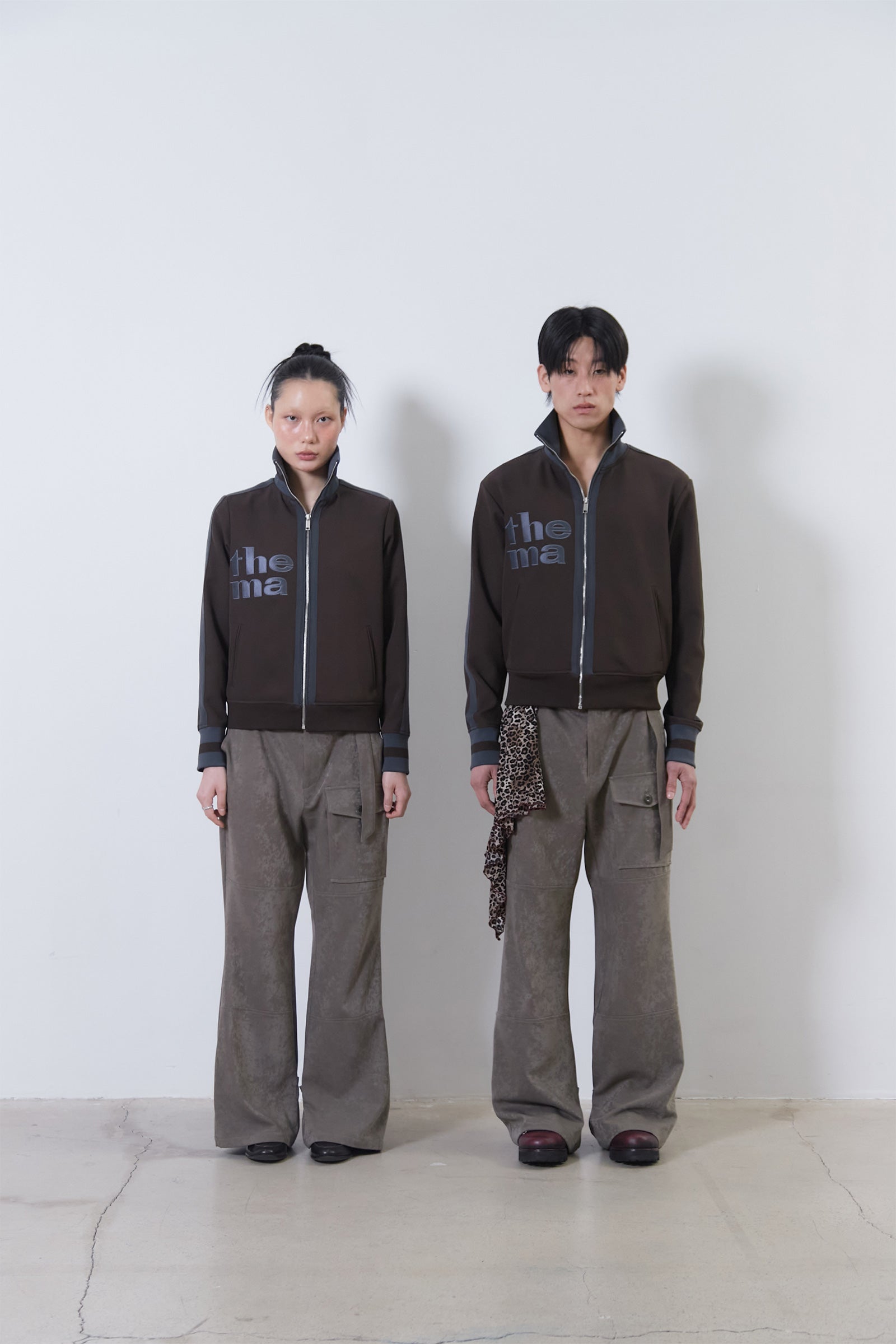 THEMA EMBROIDER MIXED JERSEY_DARK BROWN