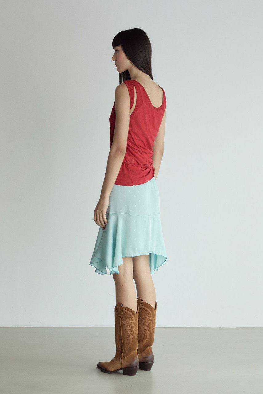 LAYERED SLEEVELESS TOP_RED