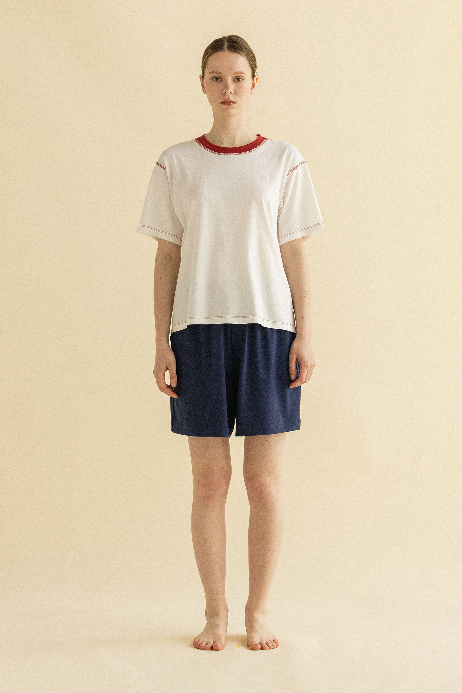 RED STITCH T-SHIRT_WHITE