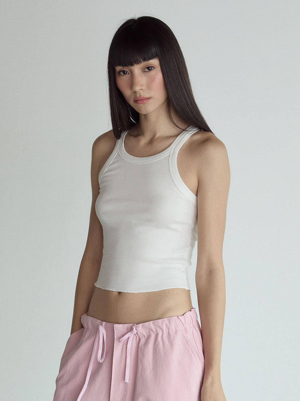 COTTON SLEEVELESS TOP_WHITE