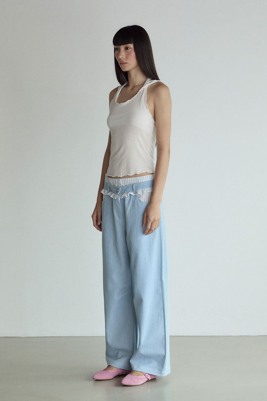 HOOD SLEEVELESS TOP_WHITE