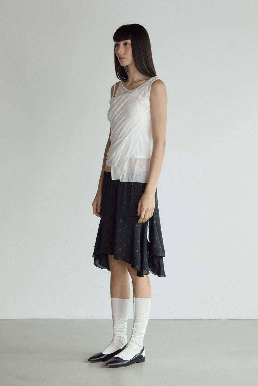 LAYERED SLEEVELESS TOP_WHITE