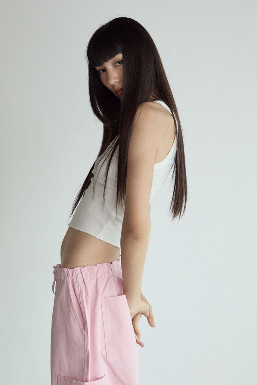 COTTON SLEEVELESS TOP_WHITE