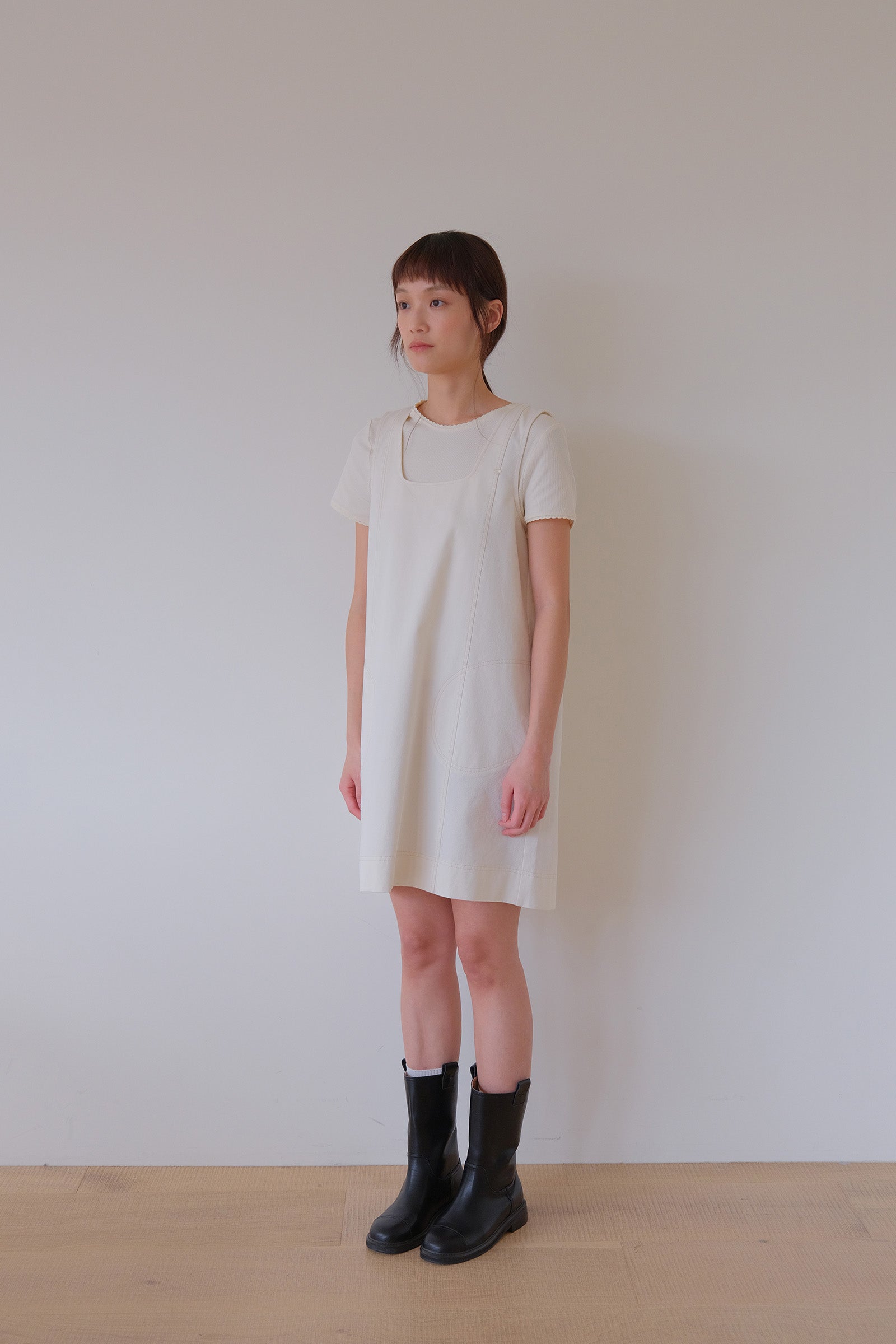 MOUI PASTEL STITCH MINI DRESS _CREAM