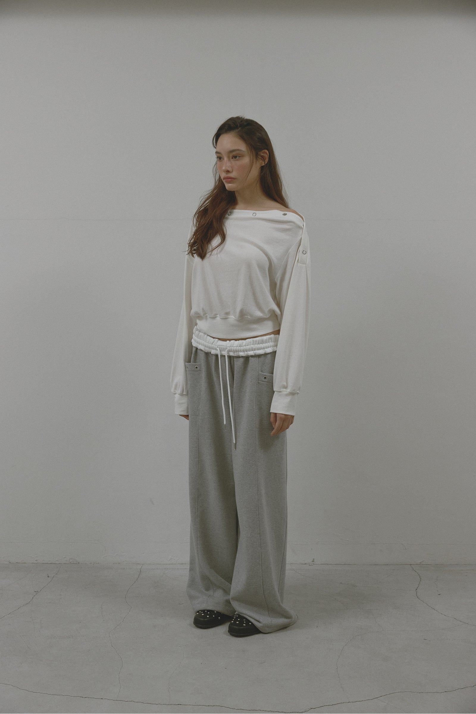 COLOR FLIP SWEATPANTS_MELANGE GREY