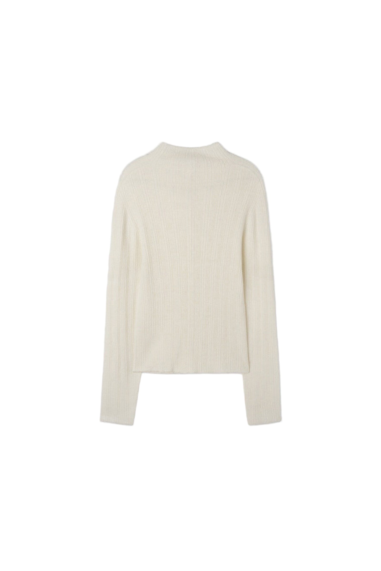 PLEATED BUTTON CARDIGAN_IVORY