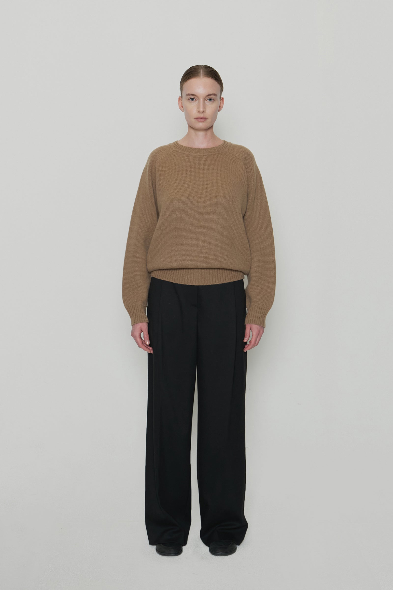 CASHMERE MOSS ROUND KNIT_BEIGE