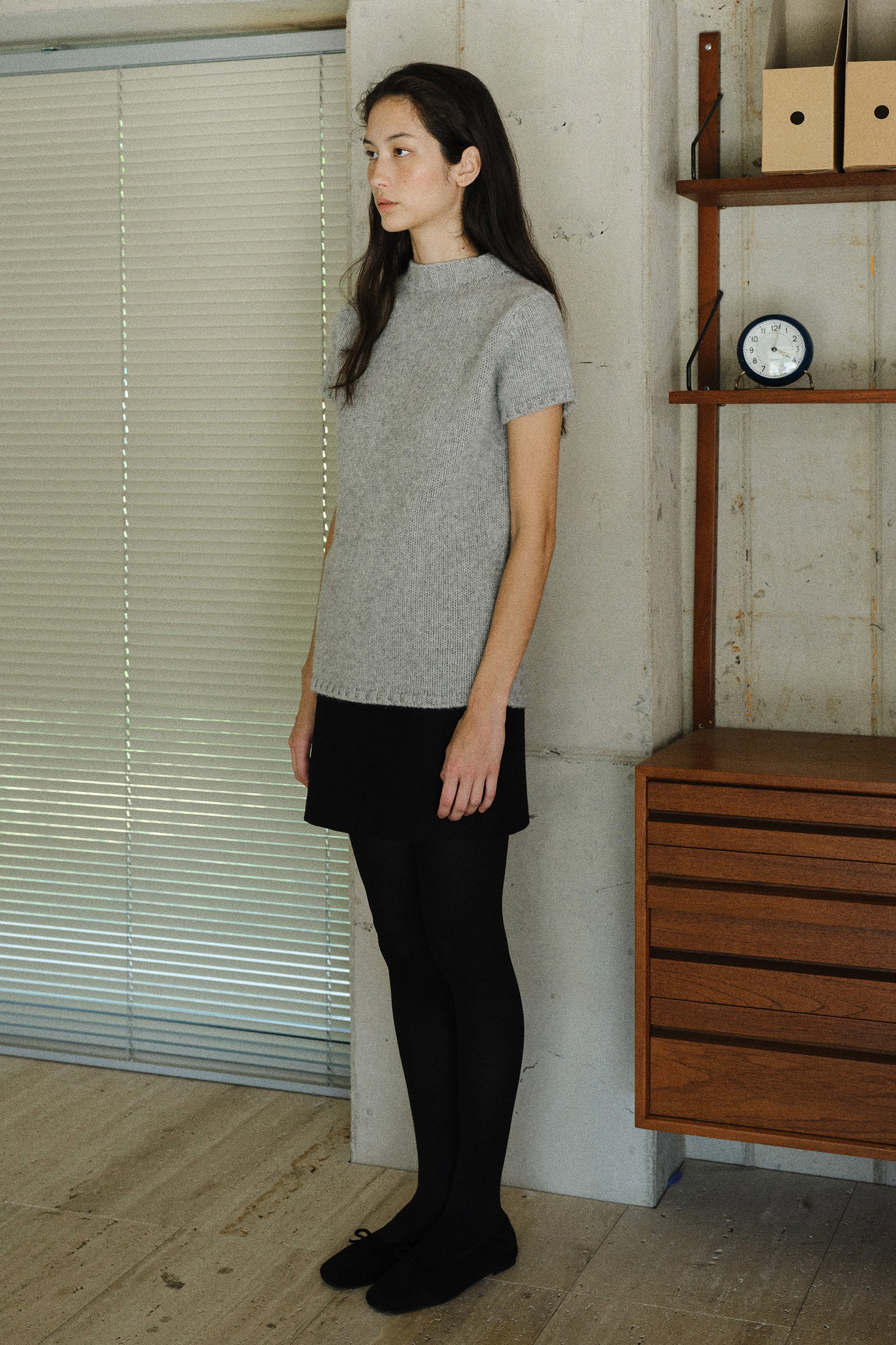 HEATHER MINI SKIRT_BLACK