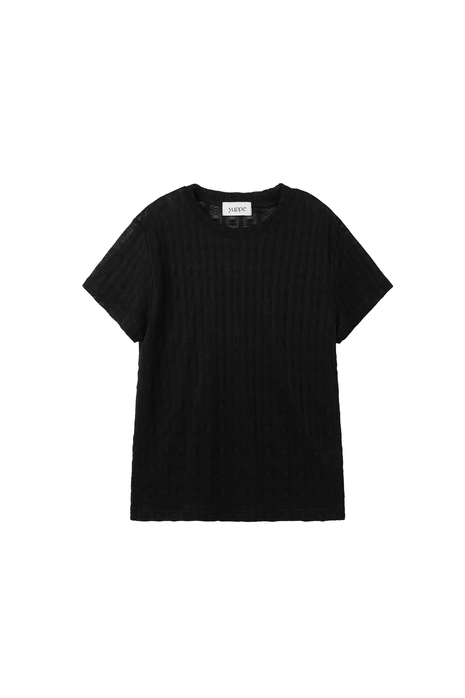 LACE SHORT T-SHIRT_BLACK