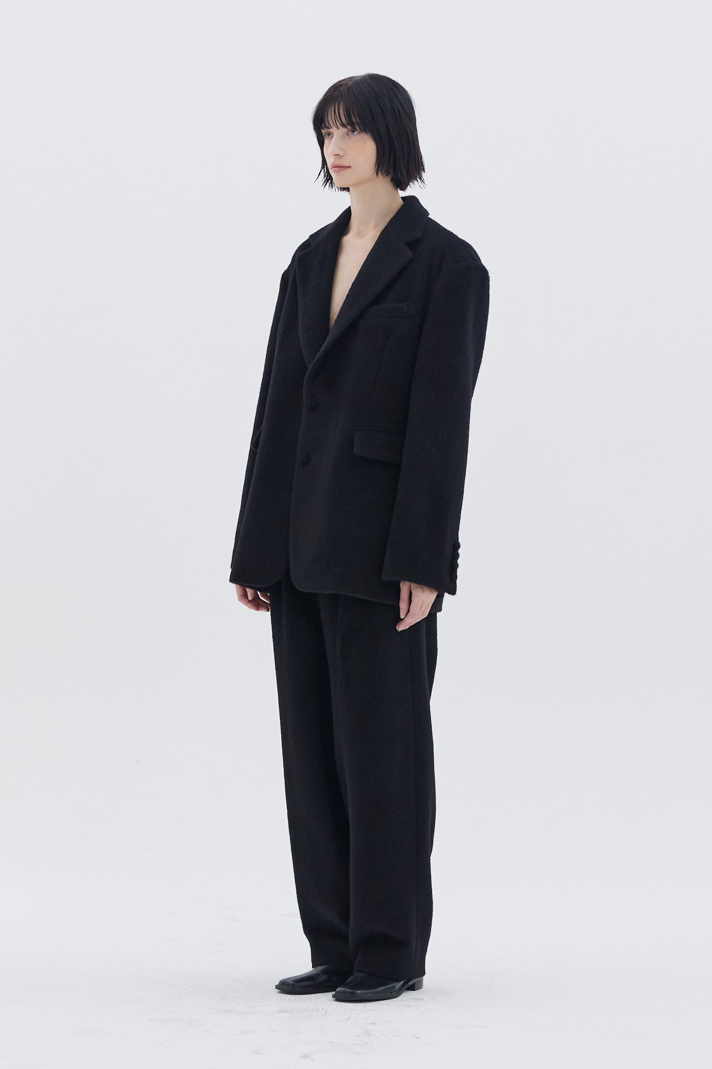 [UNISEX] ALPACA BLEND BLAZER_BLACK