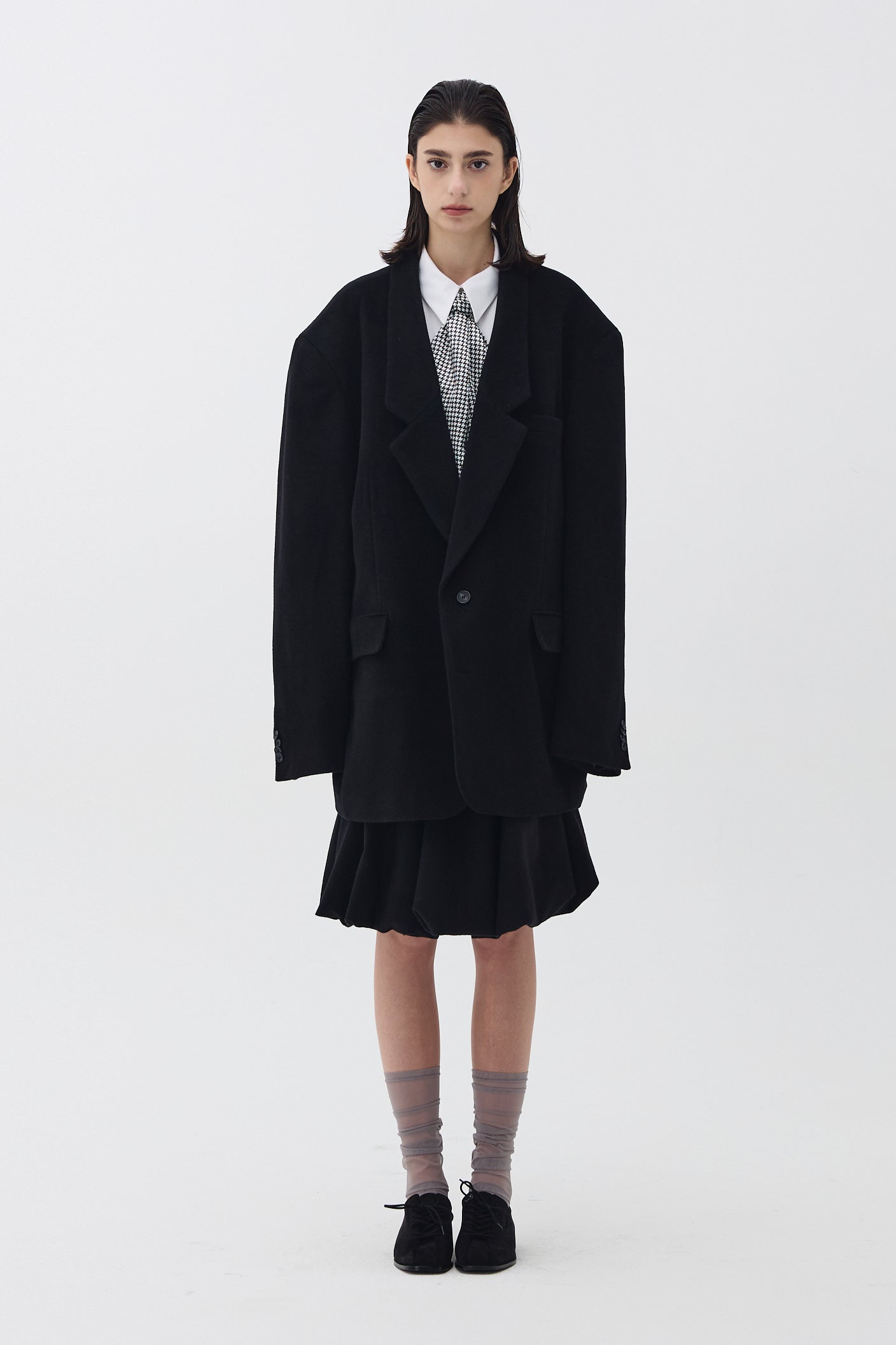 LONG COLLAR OVERSIZED TAILORED JACKET_BLACK